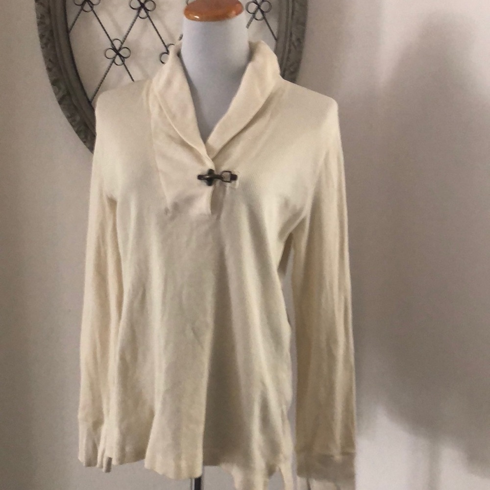 Ralph Lauren jeans co. Ivory rubbed top size xl